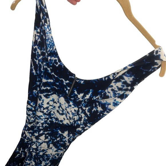 intermix NEW NWT Indigo shibori tie dye Laura silk asymmetrical midi dre… - Picture 3 of 6